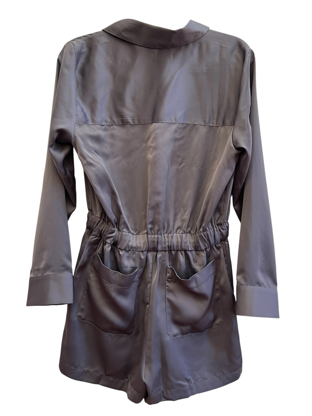 Outerknown Gray Utility Romper Drawstring Waist Pockets Small Coastal Minimalist - Picture 3 of 5